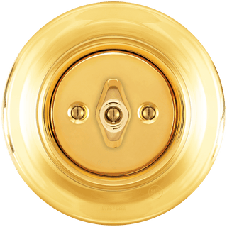 PORCELAIN WALL LIGHT SWITCH GOLD ROTARY - DYKE & DEAN