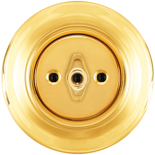 PORCELAIN WALL LIGHT SWITCH GOLD ROTARY - DYKE & DEAN