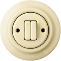 PORCELAIN WALL LIGHT SWITCH VANILLA DOUBLE - DYKE & DEAN