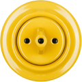 PORCELAIN WALL LIGHT SWITCH YELLOW ROTARY - DYKE & DEAN