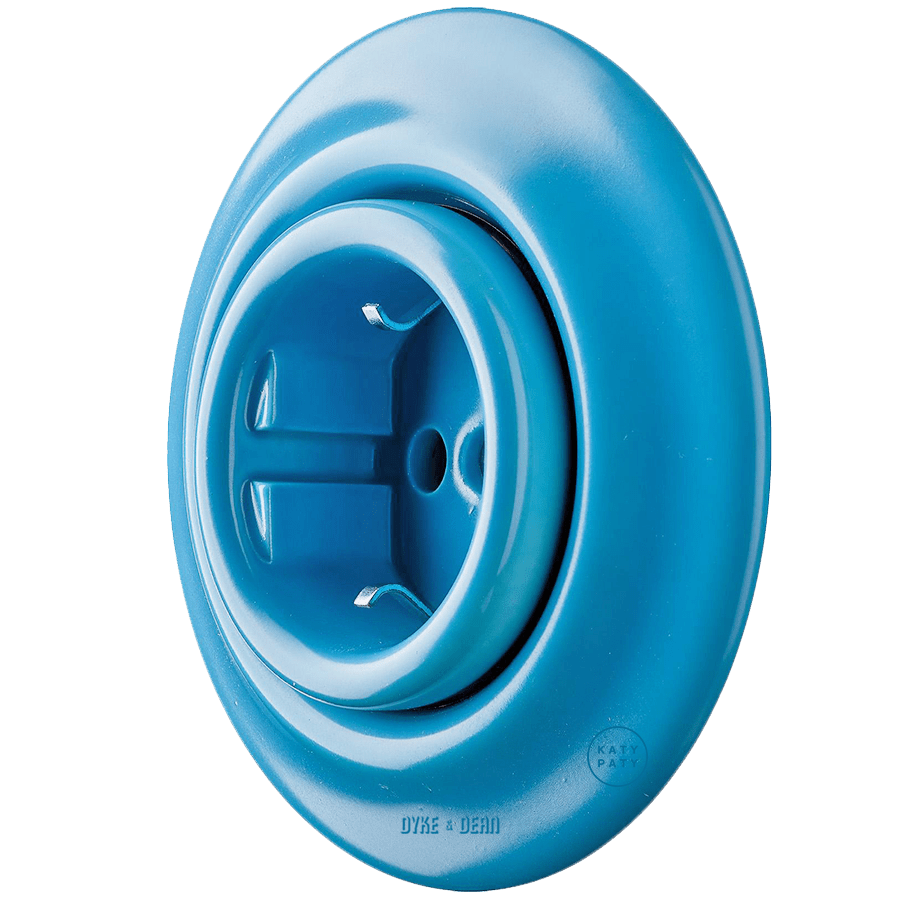 PORCELAIN WALL SOCKET AZURE SCHUKO - DYKE & DEAN