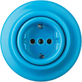 PORCELAIN WALL SOCKET AZURE SCHUKO - DYKE & DEAN
