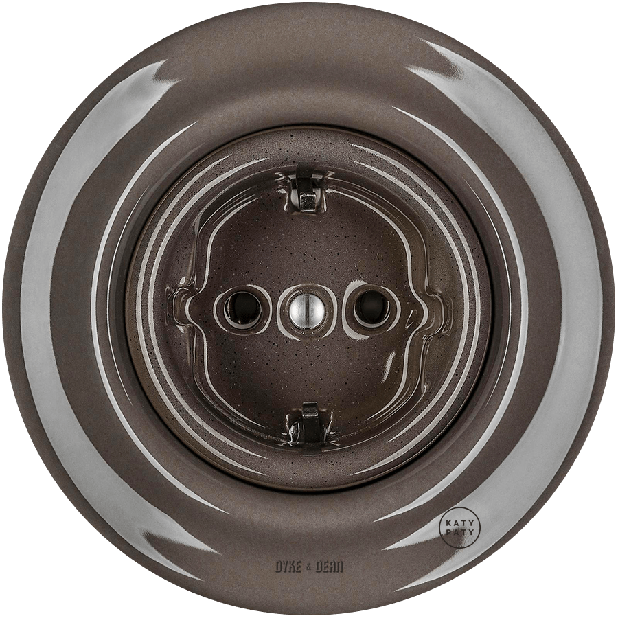 PORCELAIN WALL SOCKET BROWN SCHUKO - DYKE & DEAN