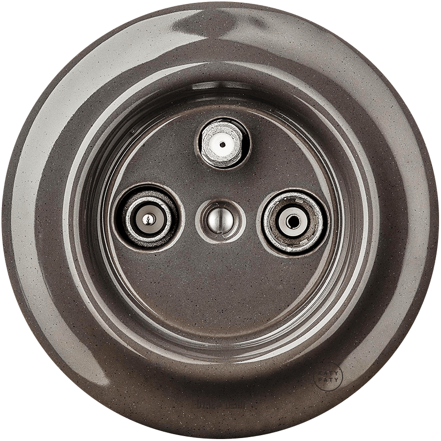 PORCELAIN WALL SOCKET BROWN TV ANTENNA - DYKE & DEAN