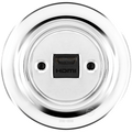 PORCELAIN WALL SOCKET CHROME HDMI - DYKE & DEAN