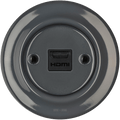 PORCELAIN WALL SOCKET DARK GREY HDMI - DYKE & DEAN