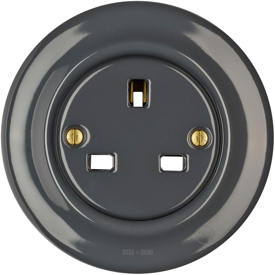 PORCELAIN WALL SOCKET DARK GREY UK - DYKE & DEAN