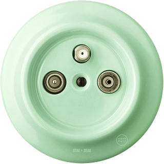 PORCELAIN WALL SOCKET MINT TV ANTENNA - DYKE & DEAN