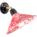 RED ENAMEL ELBOW BLACK CERAMIC LAMP - DYKE & DEAN