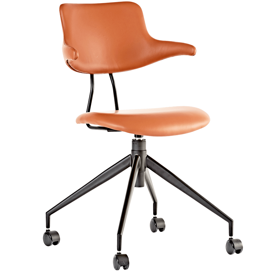 VL119 LEATHER SWIVEL CHAIR - DYKE & DEAN