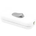 WHITE BASIC INLINE CABLE LAMP SWITCH GREY - DYKE & DEAN