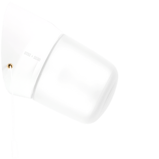 WHITE PULL CORD SWITCHED REARWIRED WALL LAMPS - DYKE & DEAN