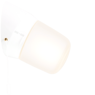 WHITE PULL CORD SWITCHED REARWIRED WALL LAMPS - DYKE & DEAN