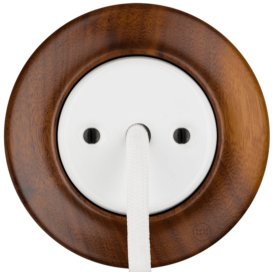 WOODEN PORCELAIN WALL SOCKET NUCMAG CABLE GLAND - DYKE & DEAN